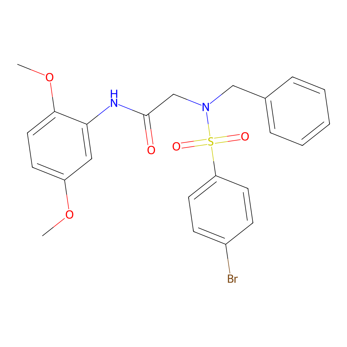 2-[benzyl-(4-bromophenyl)sulfonylamino]-N-(2,5-dimethoxyphenyl)acetamide molecular structure, CAS 358344-34-0