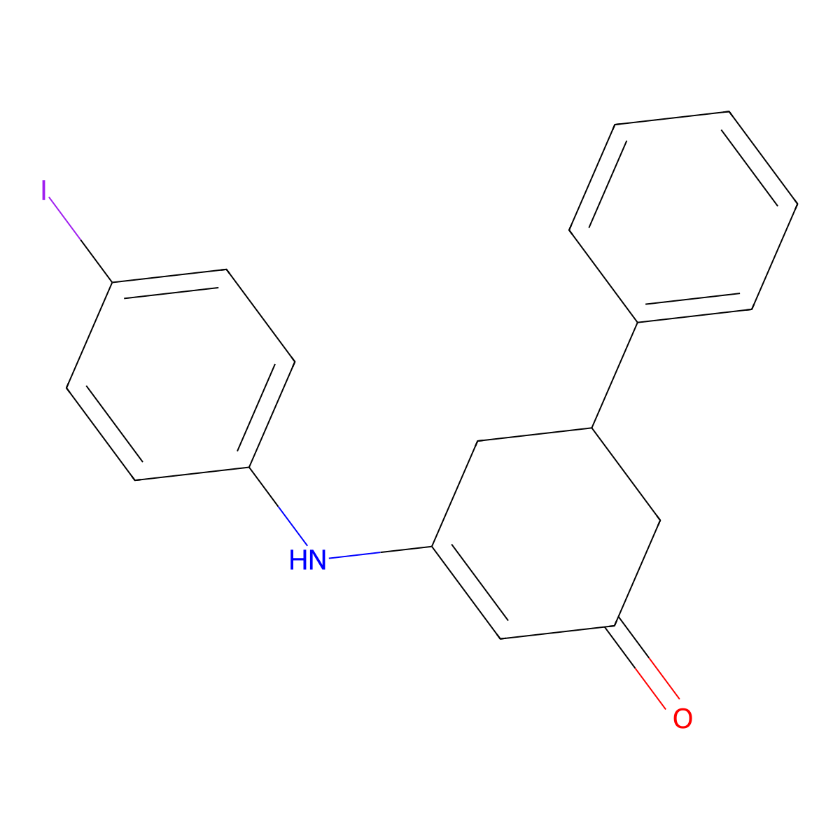 3-((4-Iodophenyl)amino)-5-phenylcyclohex-2-EN-1-one molecular structure, CAS 358354-85-5