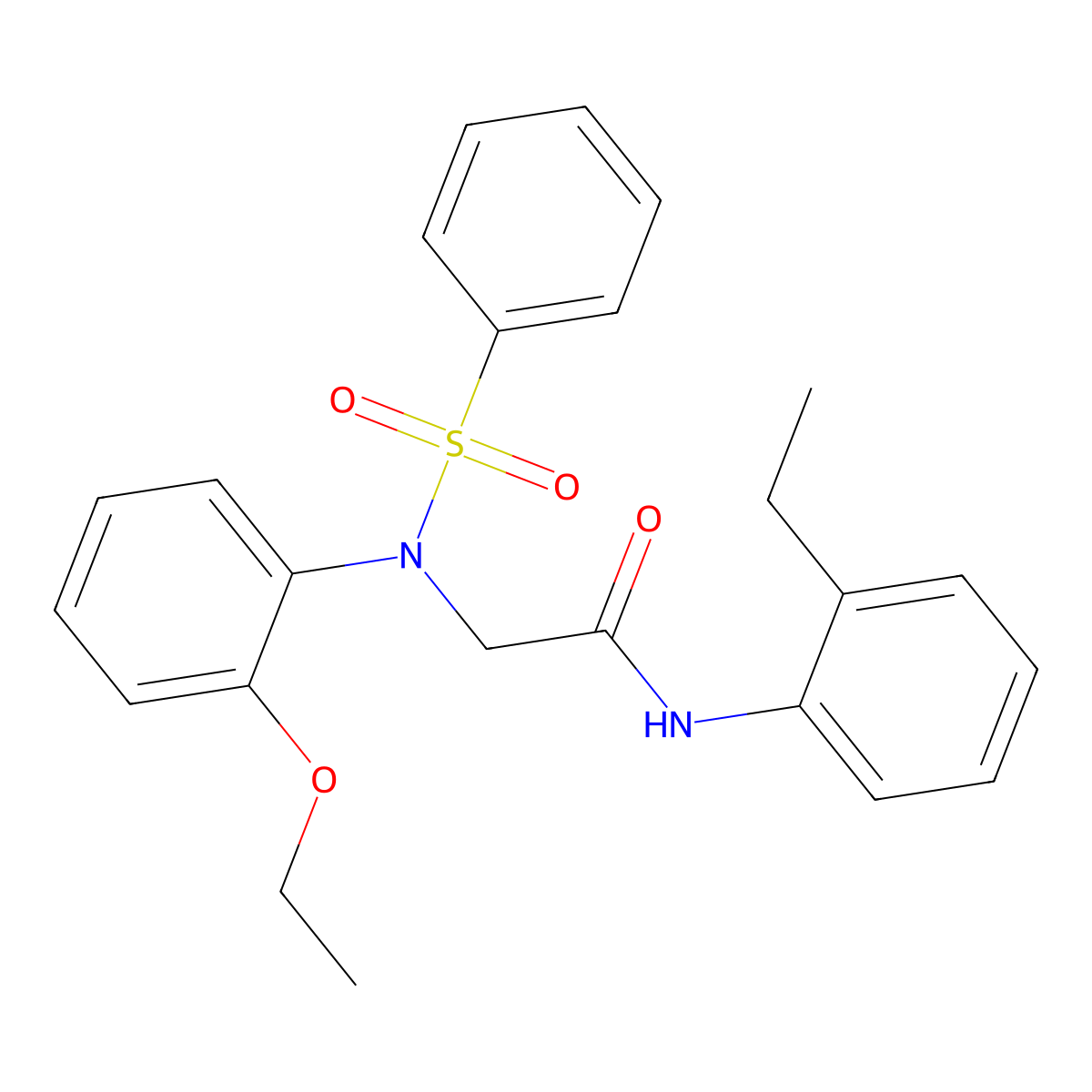 2-[N-(benzenesulfonyl)-2-ethoxyanilino]-N-(2-ethylphenyl)acetamide molecular structure, CAS 358360-34-6