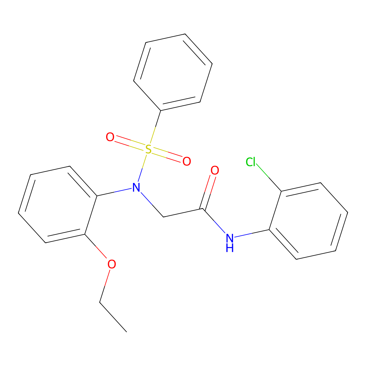 2-[N-(benzenesulfonyl)-2-ethoxyanilino]-N-(2-chlorophenyl)acetamide molecular structure, CAS 358360-36-8