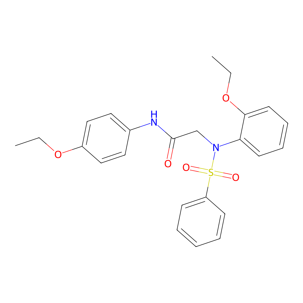 2-[N-(benzenesulfonyl)-2-ethoxyanilino]-N-(4-ethoxyphenyl)acetamide molecular structure, CAS 358360-46-0