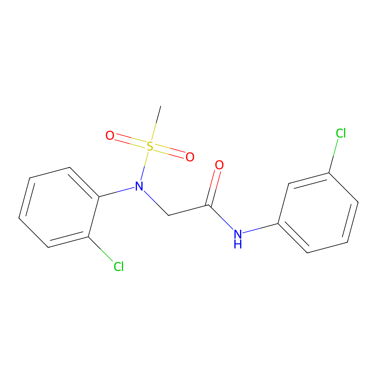 2-(2-chloro-N-methylsulfonylanilino)-N-(3-chlorophenyl)acetamide molecular structure, CAS 358360-83-5