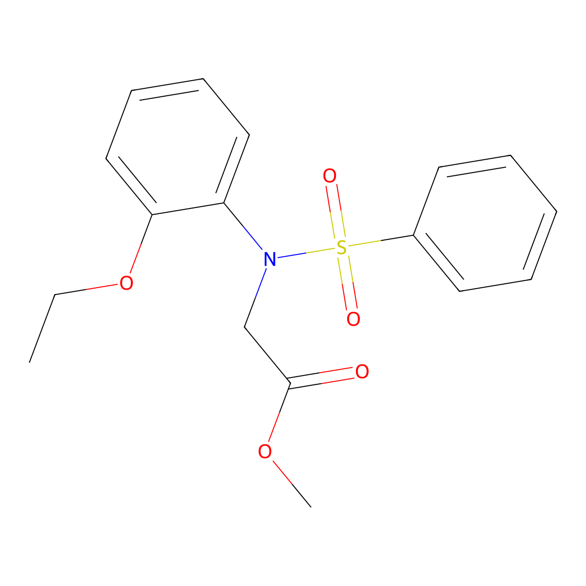 Methyl N-(2-ethoxyphenyl)-N-(phenylsulfonyl)glycinate molecular structure, CAS 358378-00-4