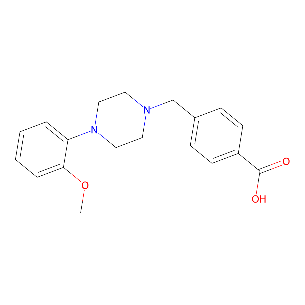 4-{[4-(2-Methoxyphenyl)piperazin-1-yl]methyl}benzoic acid molecular structure, CAS 358387-25-4