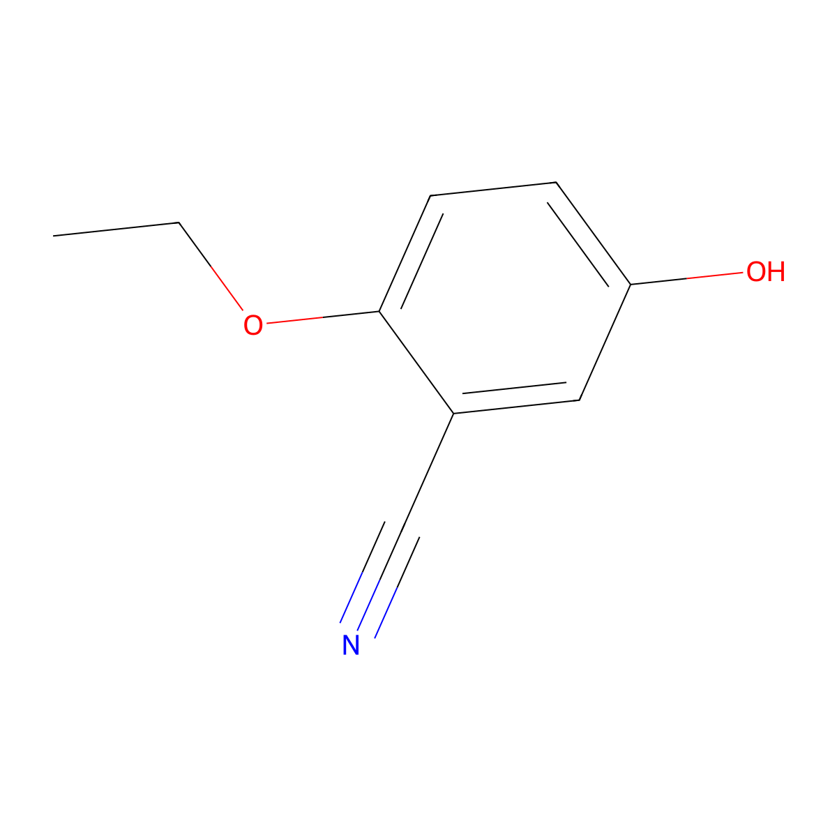 2-Ethoxy-5-hydroxybenzonitrile molecular structure, CAS 358388-37-1