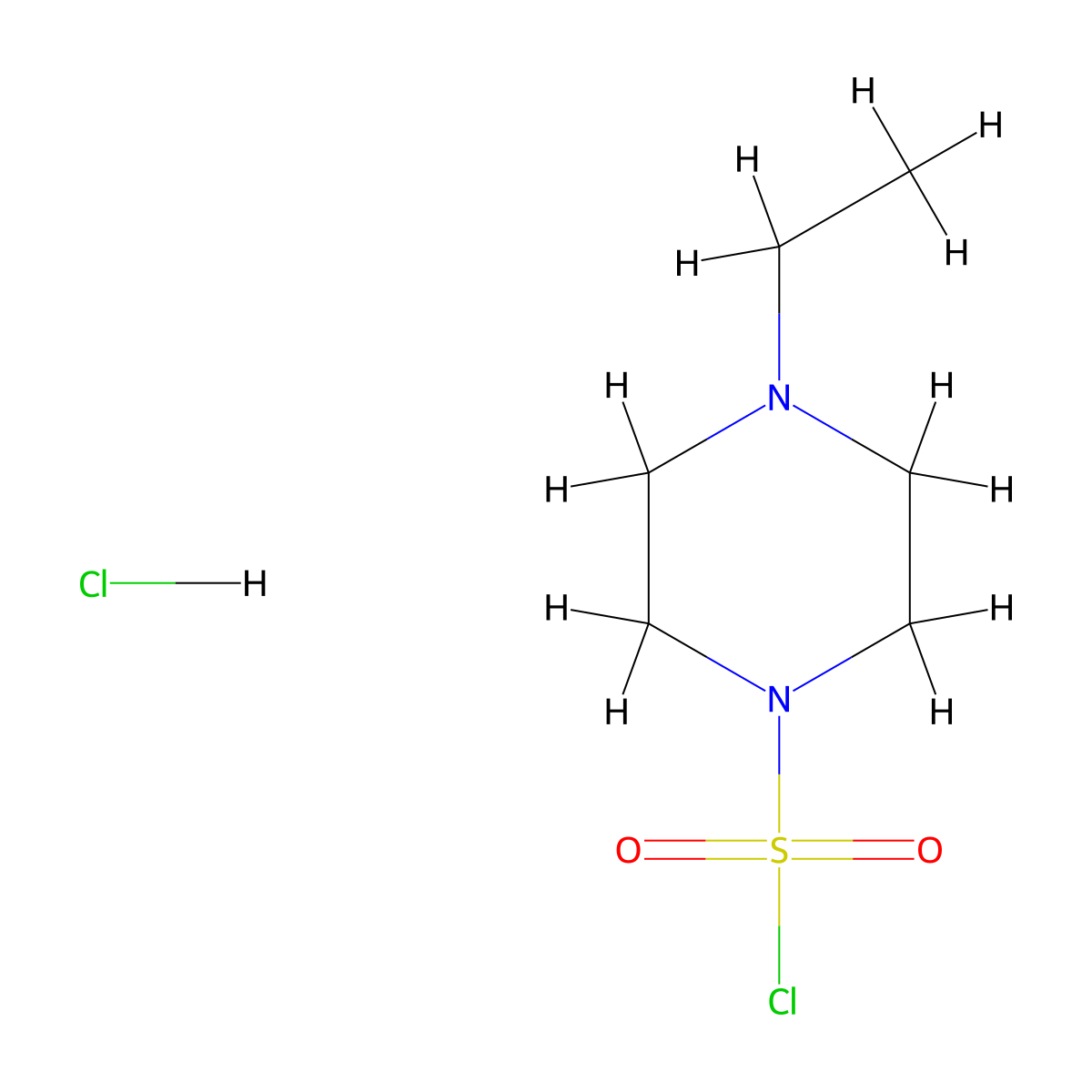 4-Ethylpiperazine-1-sulfonyl chloride hydrochloride molecular structure, CAS 358388-98-4