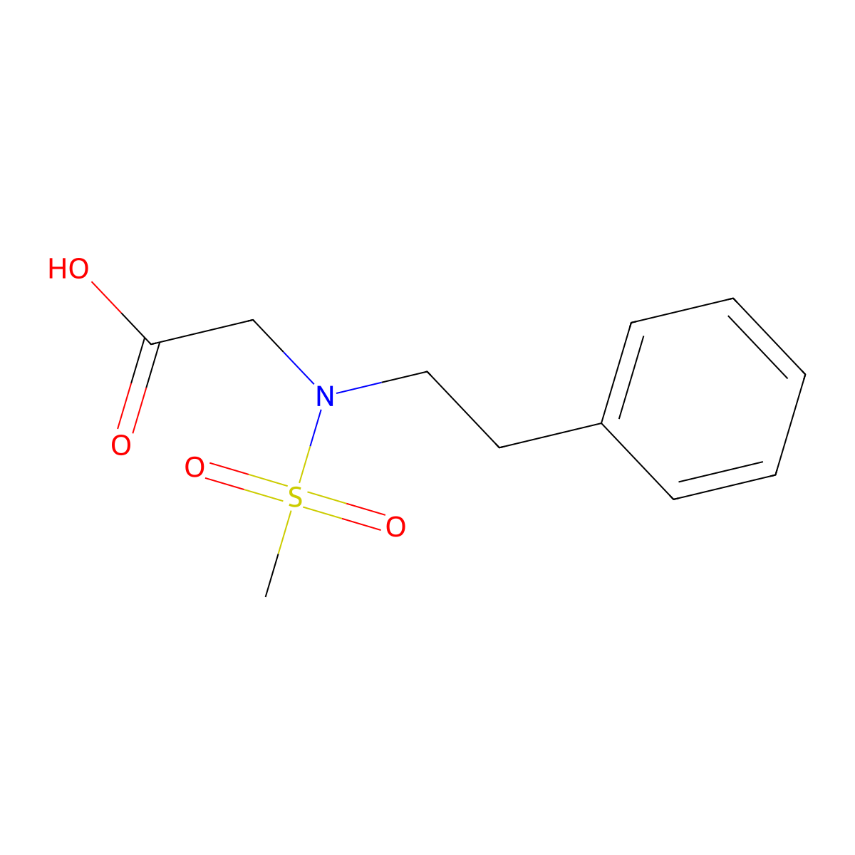 (Methanesulfonyl-phenethyl-amino)-acetic acid molecular structure, CAS 35839-52-2