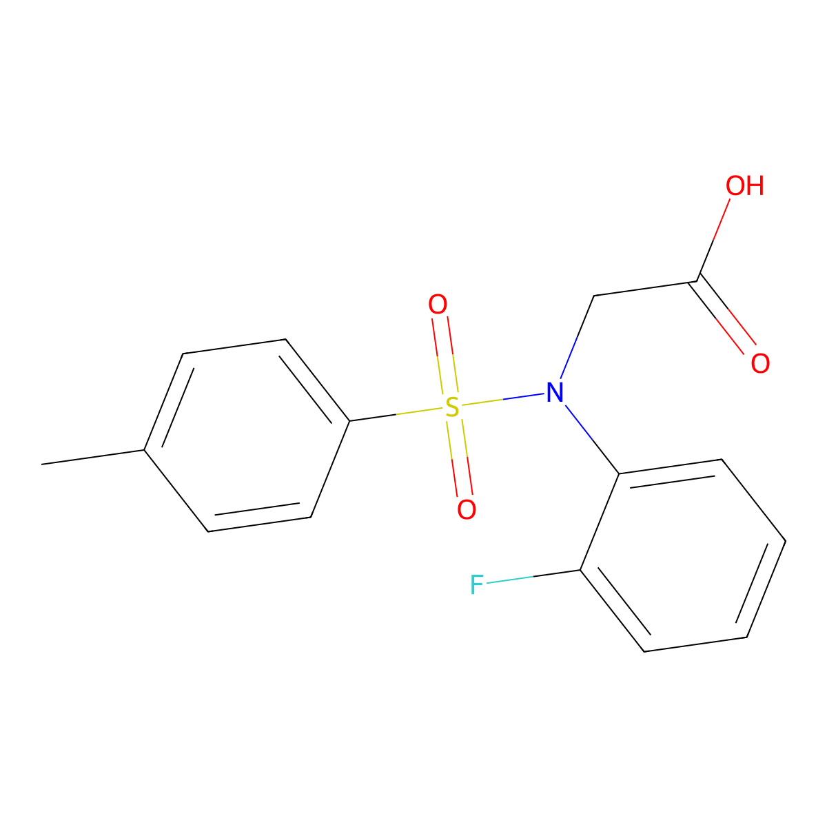 N-(2-fluorophenyl)-N-[(4-methylphenyl)sulfonyl]glycine molecular structure, CAS 358393-50-7