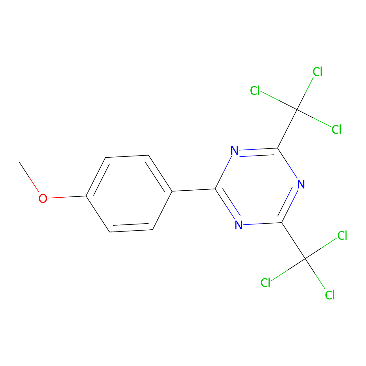 2-(4-Methoxyphenyl)-4,6-bis(trichloromethyl)-1,3,5-triazine molecular structure, CAS 3584-23-4