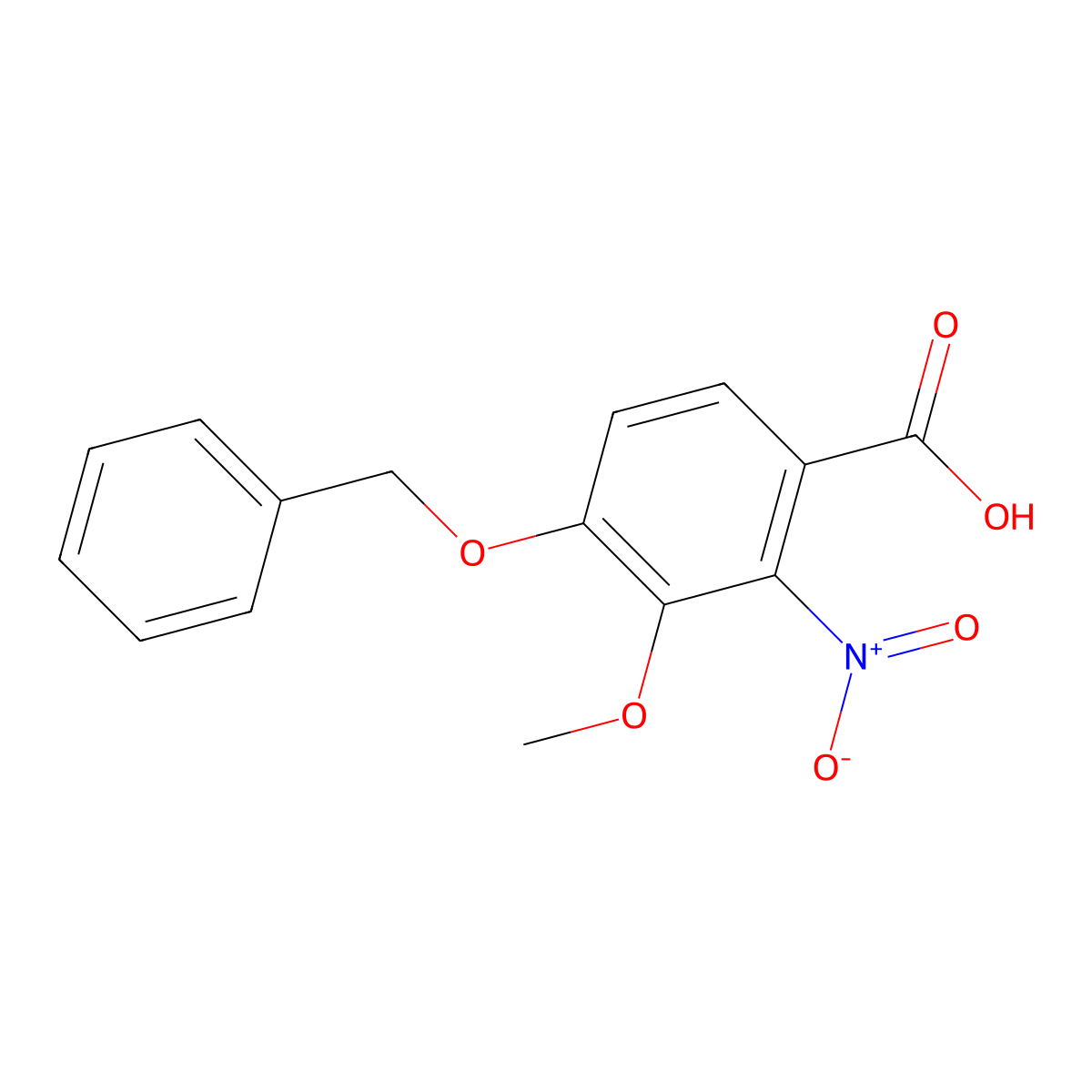 4-(Benzyloxy)-3-methoxy-2-nitrobenzoic acid molecular structure, CAS 3584-32-5