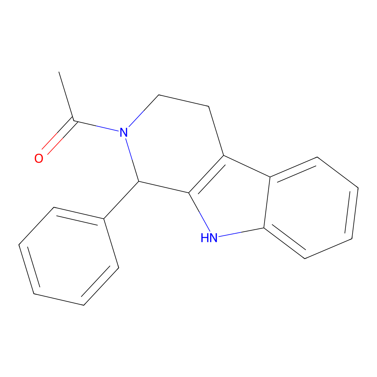 1-(1-Phenyl-3,4-dihydro-1H-pyrido[3,4-b]indol-2(9H)-yl)ethanone molecular structure, CAS 3584-41-6