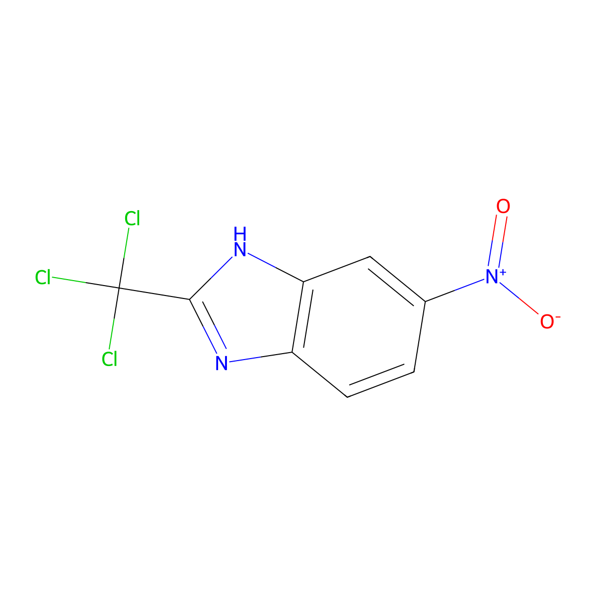 1H-Benzimidazole, 5-nitro-2-(trichloromethyl)- molecular structure, CAS 3584-84-7