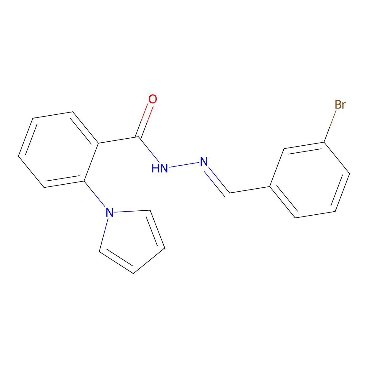 N'-[(Z)-(3-bromophenyl)methylidene]-2-(1H-pyrrol-1-yl)benzenecarbohydrazide molecular structure, CAS 358400-60-9