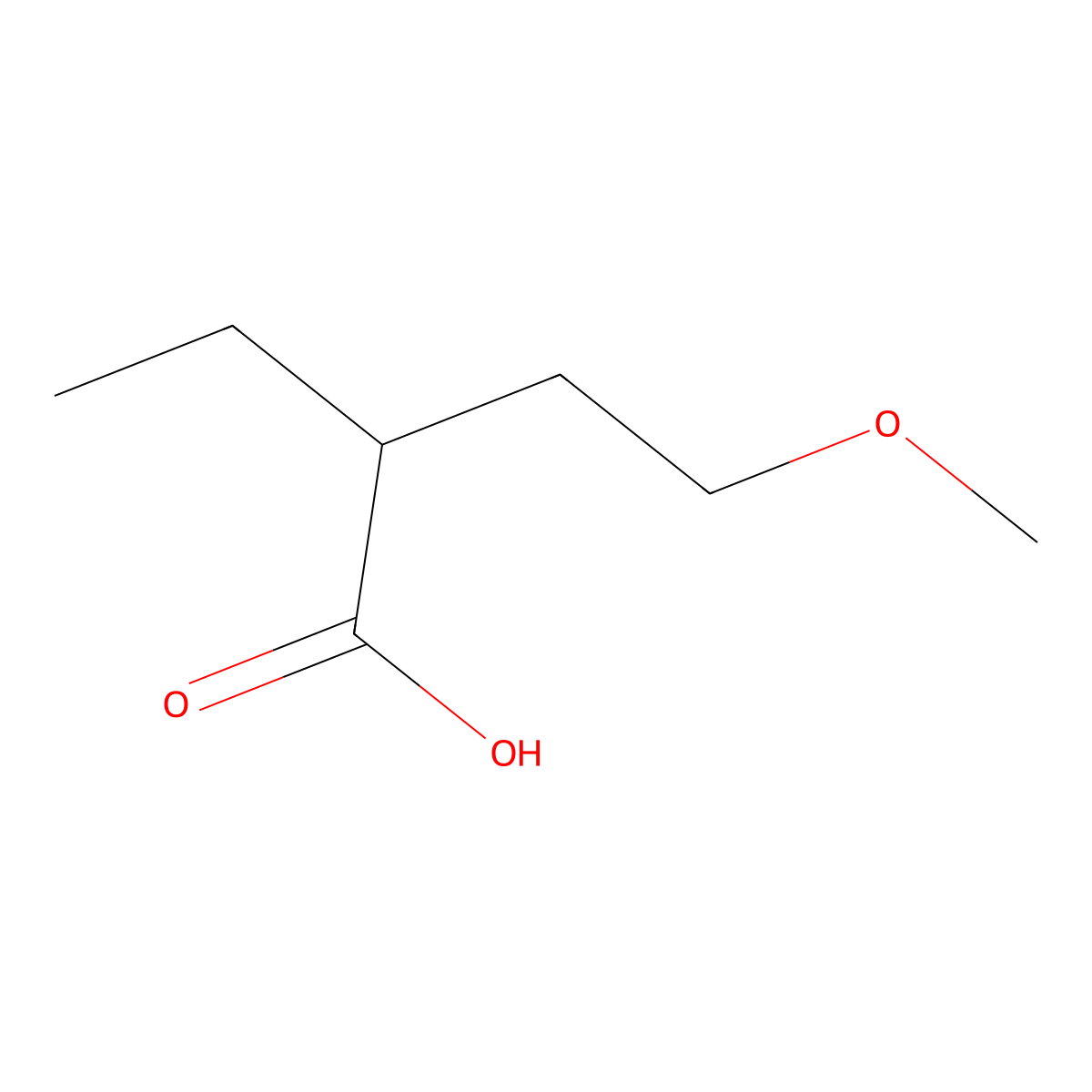 2-Ethyl-4-methoxybutanoic acid molecular structure, CAS 35841-42-0