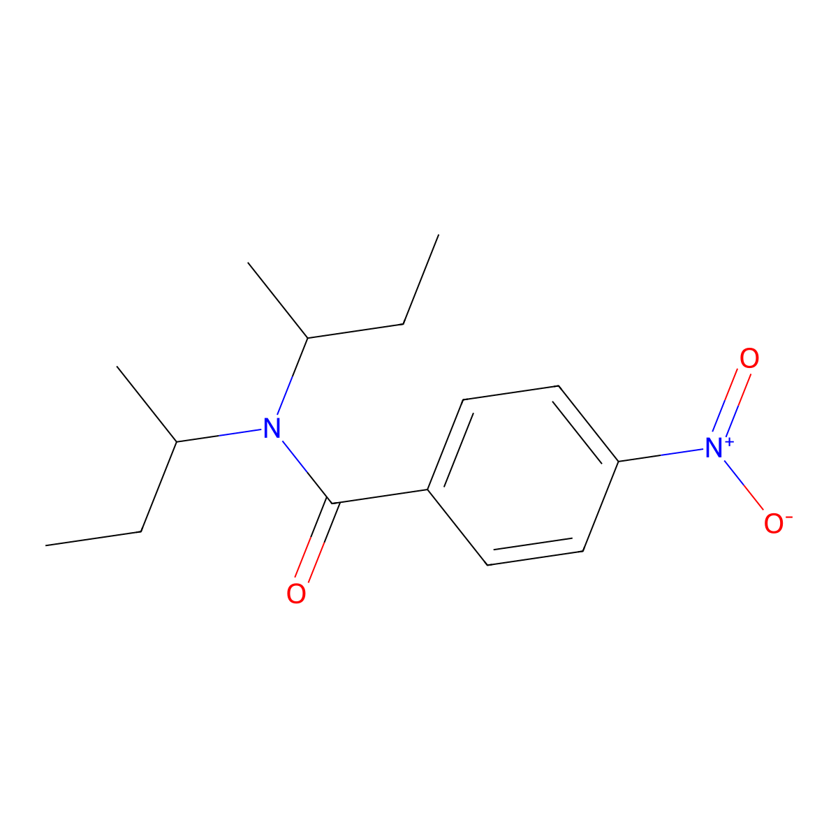 N,N-di(butan-2-yl)-4-nitrobenzamide molecular structure, CAS 35845-97-7