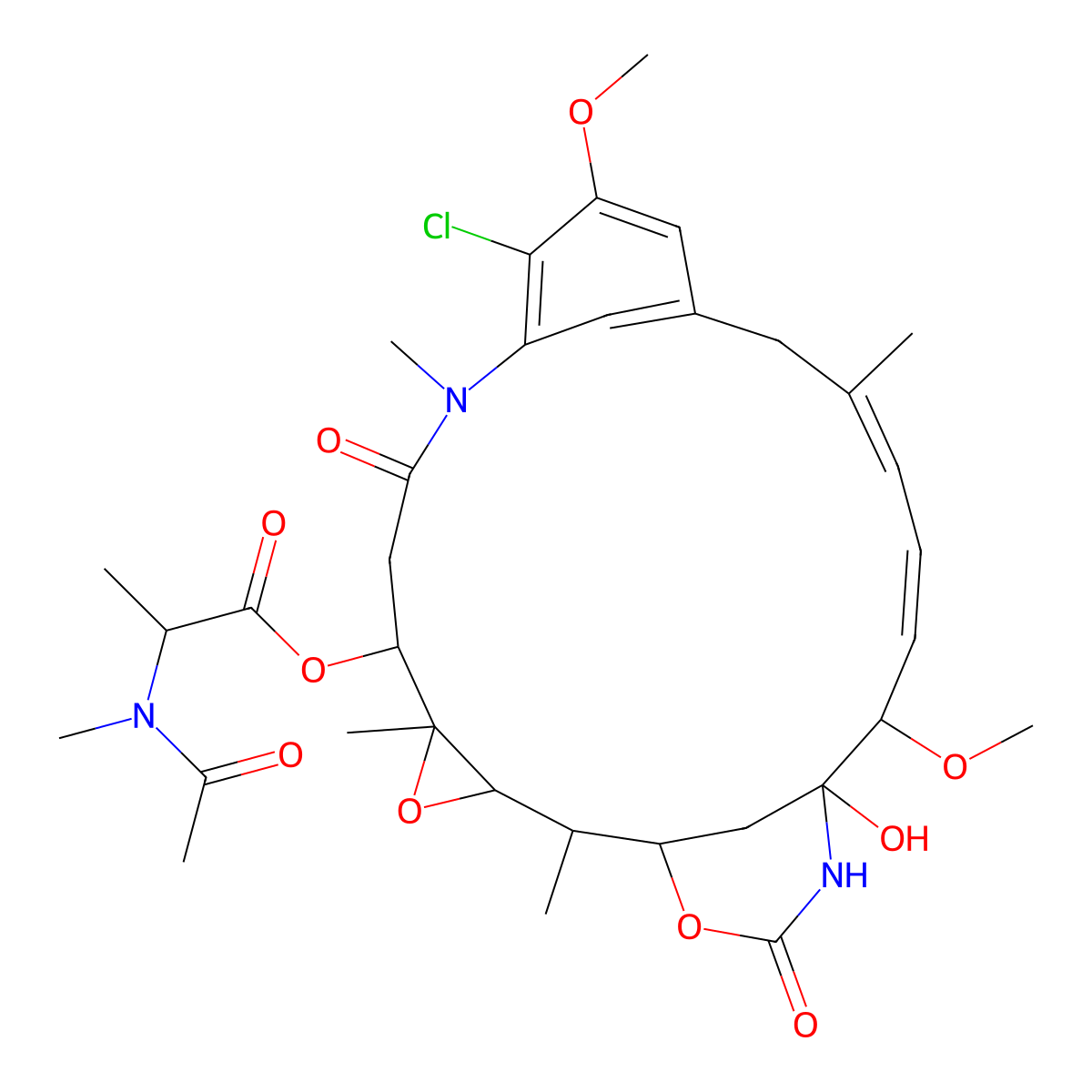 Maytansine molecular structure, CAS 35846-53-8