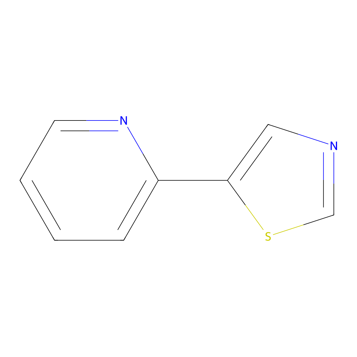 2-(5-Thiazolyl)pyridine molecular structure, CAS 3585-15-7