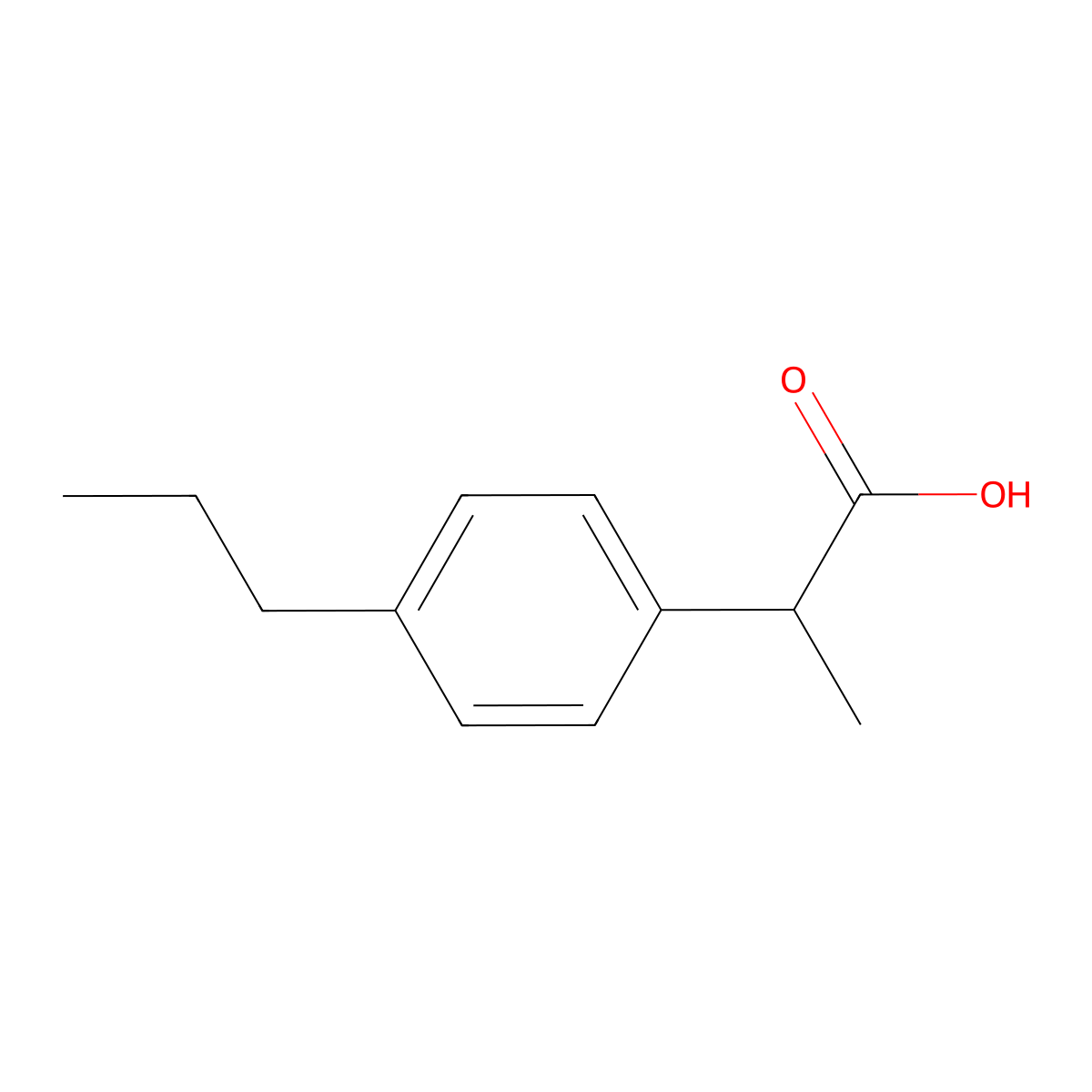 2-(p-Propylphenyl)propionic acid molecular structure, CAS 3585-47-5