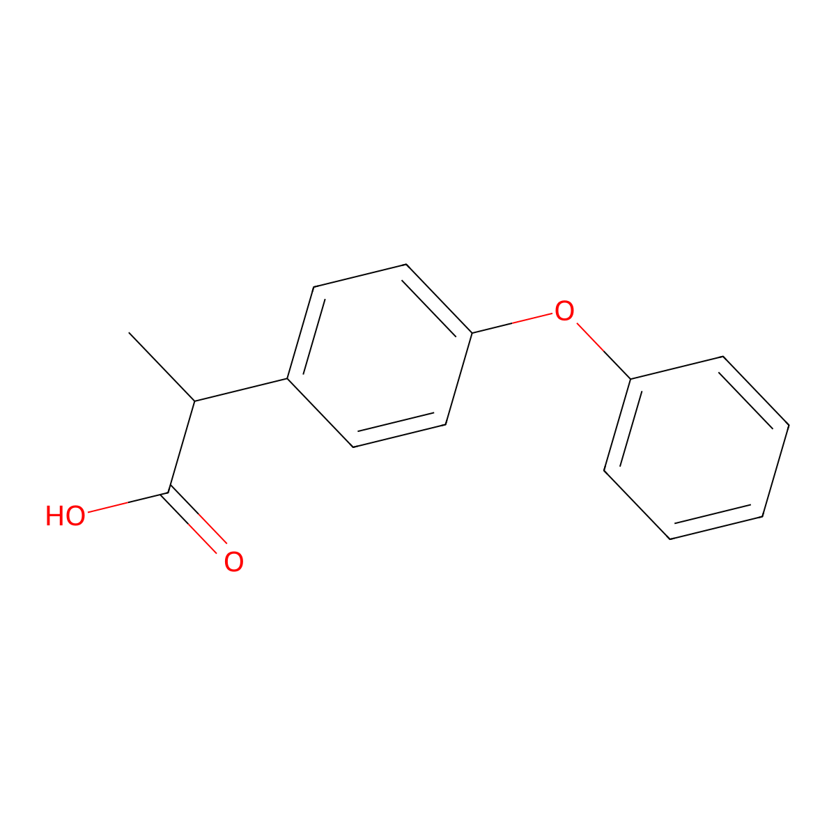 2-(4-Phenoxyphenyl)propanoic acid molecular structure, CAS 3585-53-3
