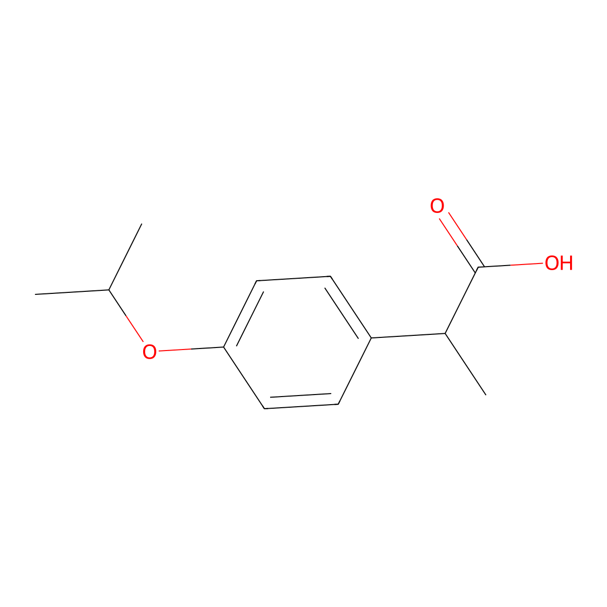 2-(4-Isopropoxyphenyl)propanoic acid molecular structure, CAS 3585-60-2
