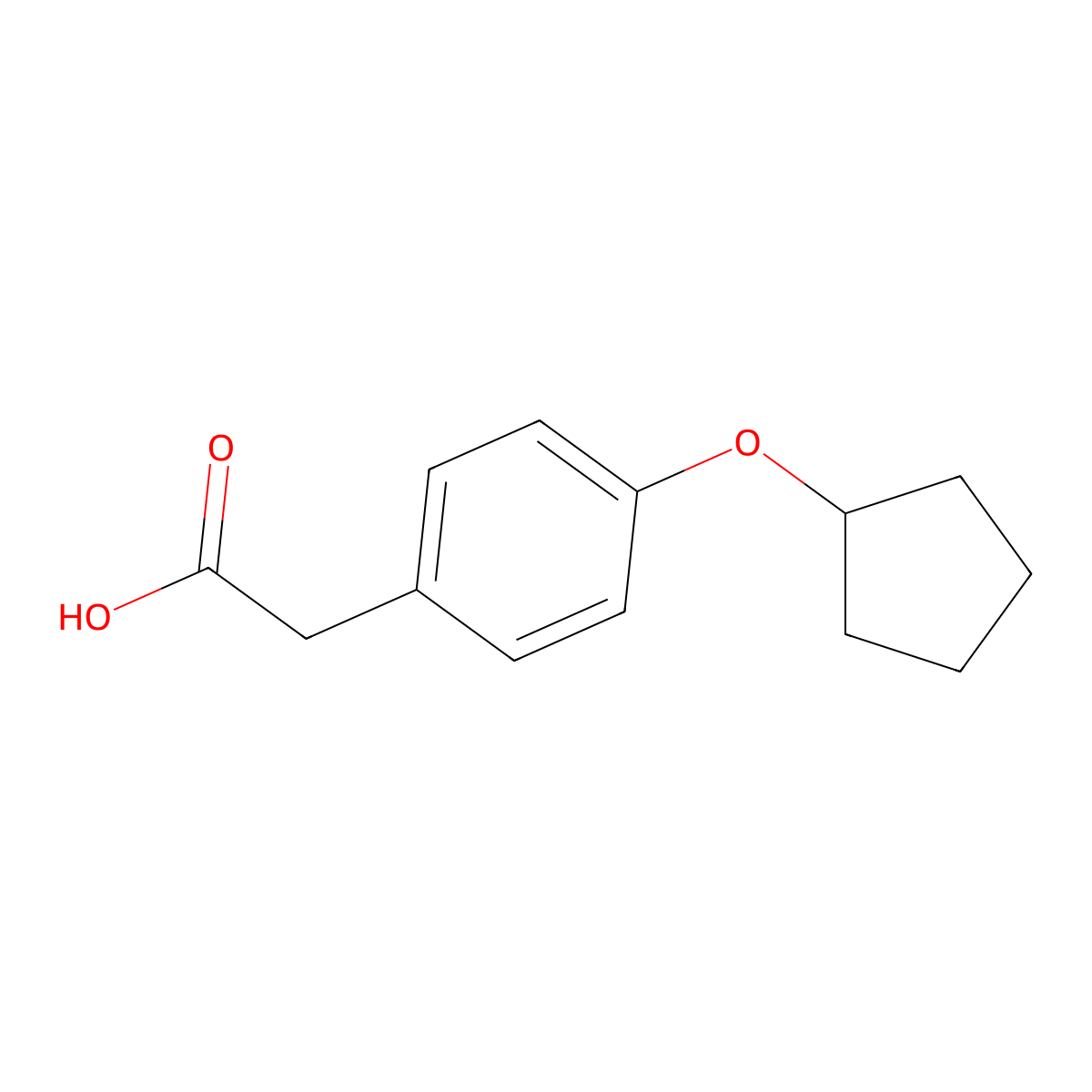 2-(4-(Cyclopentyloxy)phenyl)acetic acid molecular structure, CAS 3585-72-6