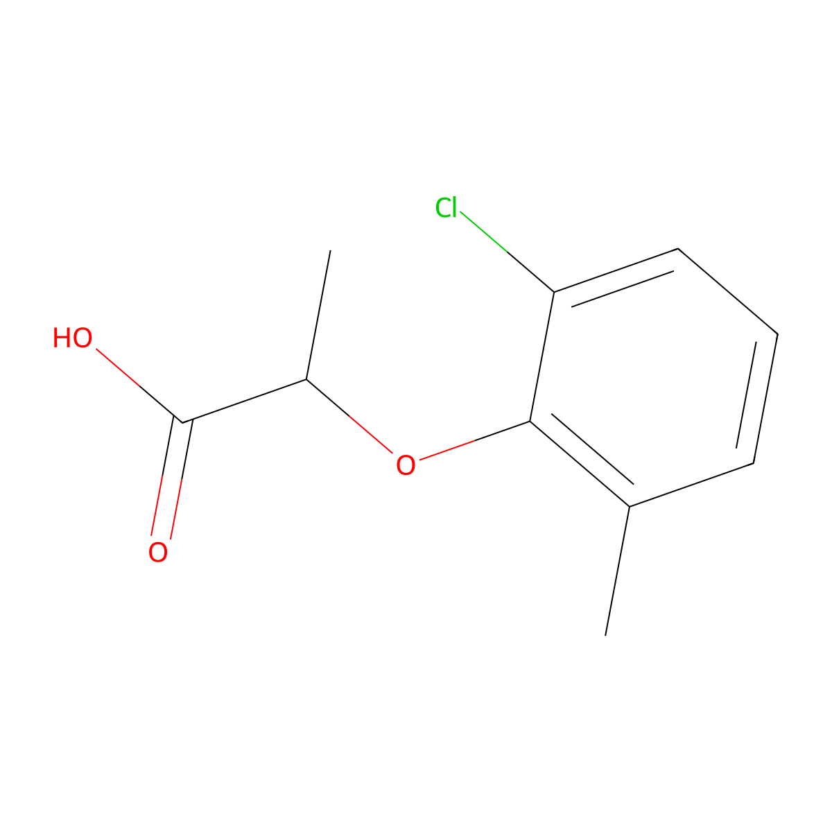2-(2-Chloro-6-methylphenoxy)propanoic acid molecular structure, CAS 35851-12-8