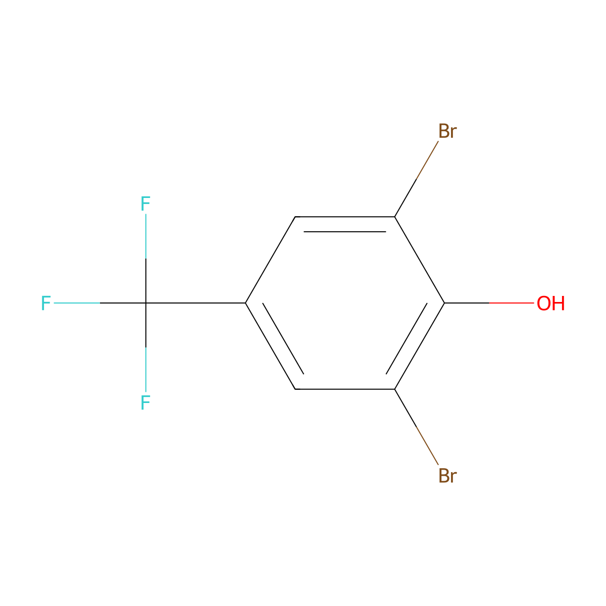 2,6-Dibromo-4-trifluoromethylphenol molecular structure, CAS 35852-57-4