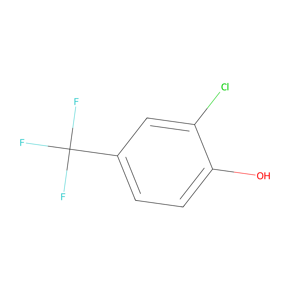 2-Chloro-4-(trifluoromethyl)phenol molecular structure, CAS 35852-58-5