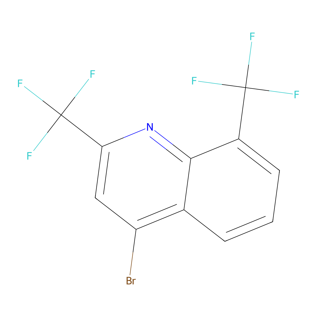 4-Bromo-2,8-bis(trifluoromethyl)quinoline molecular structure, CAS 35853-45-3