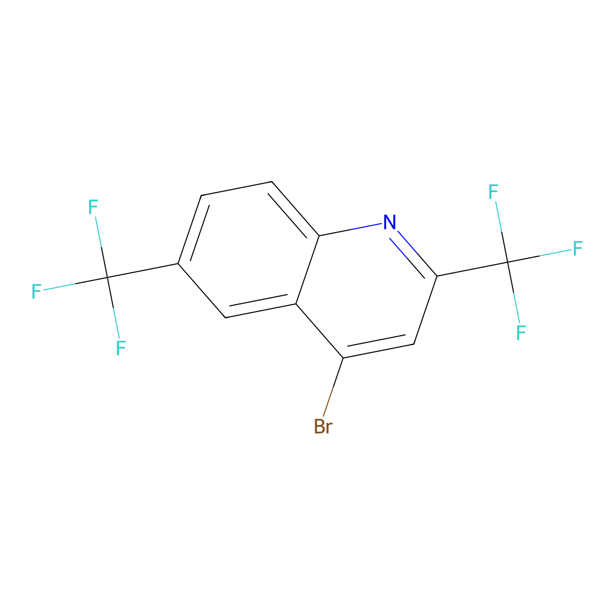 4-Bromo-2,6-bis(trifluoromethyl)quinoline molecular structure, CAS 35853-48-6