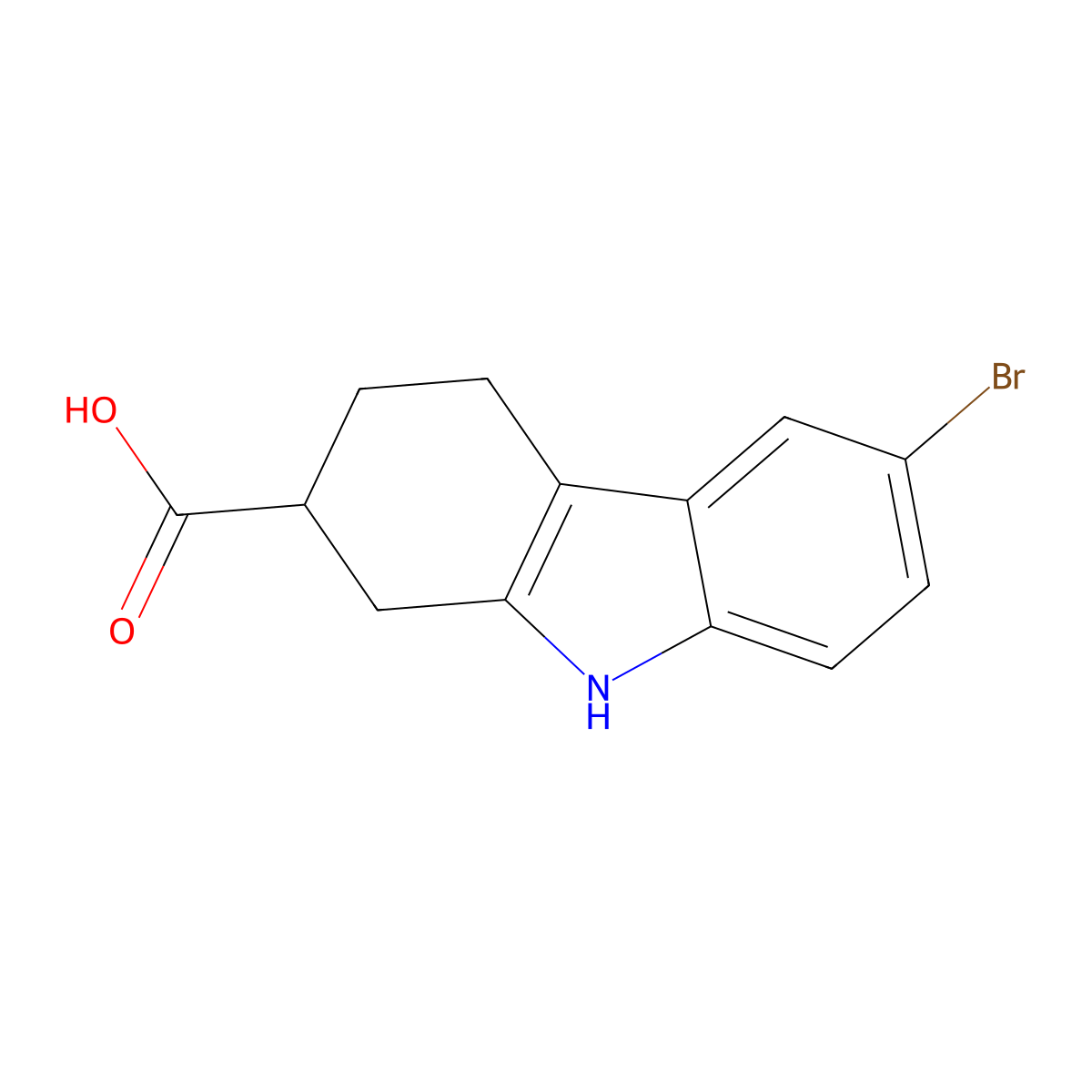 6-bromo-2,3,4,9-tetrahydro-1H-carbazole-2-carboxylicacid molecular structure, CAS 35853-79-3