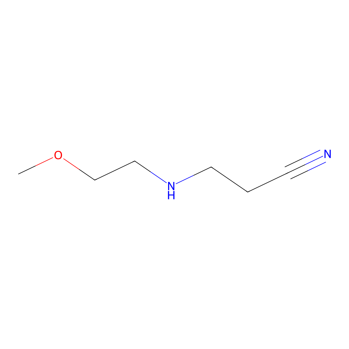 3-[(2-Methoxyethyl)amino]propanenitrile molecular structure, CAS 35855-66-4