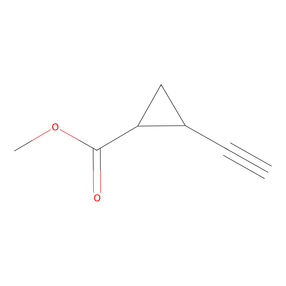 Methyl 2-ethynylcyclopropanecarboxylate molecular structure, CAS 35856-20-3