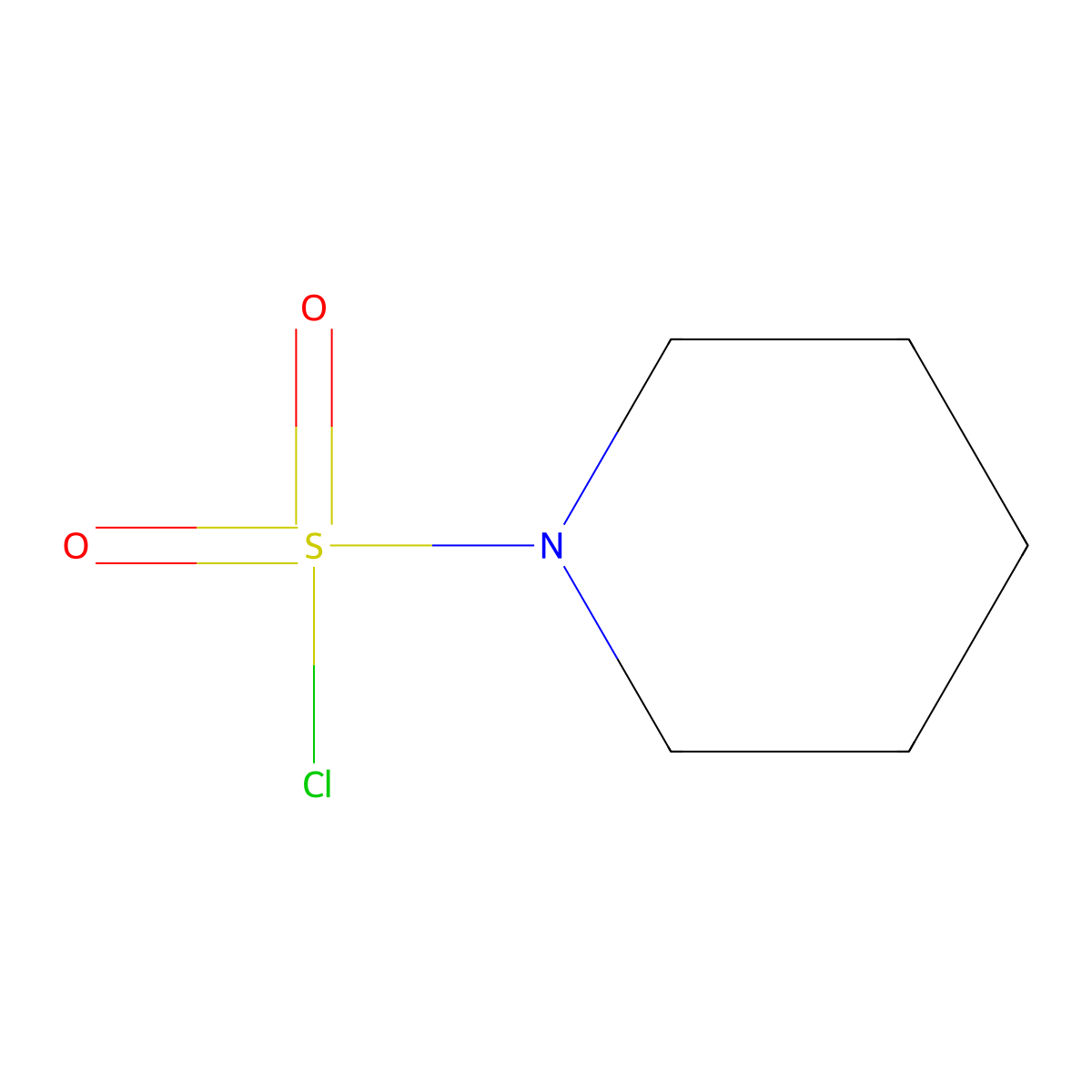 Piperidine-1-sulfonyl chloride molecular structure, CAS 35856-62-3