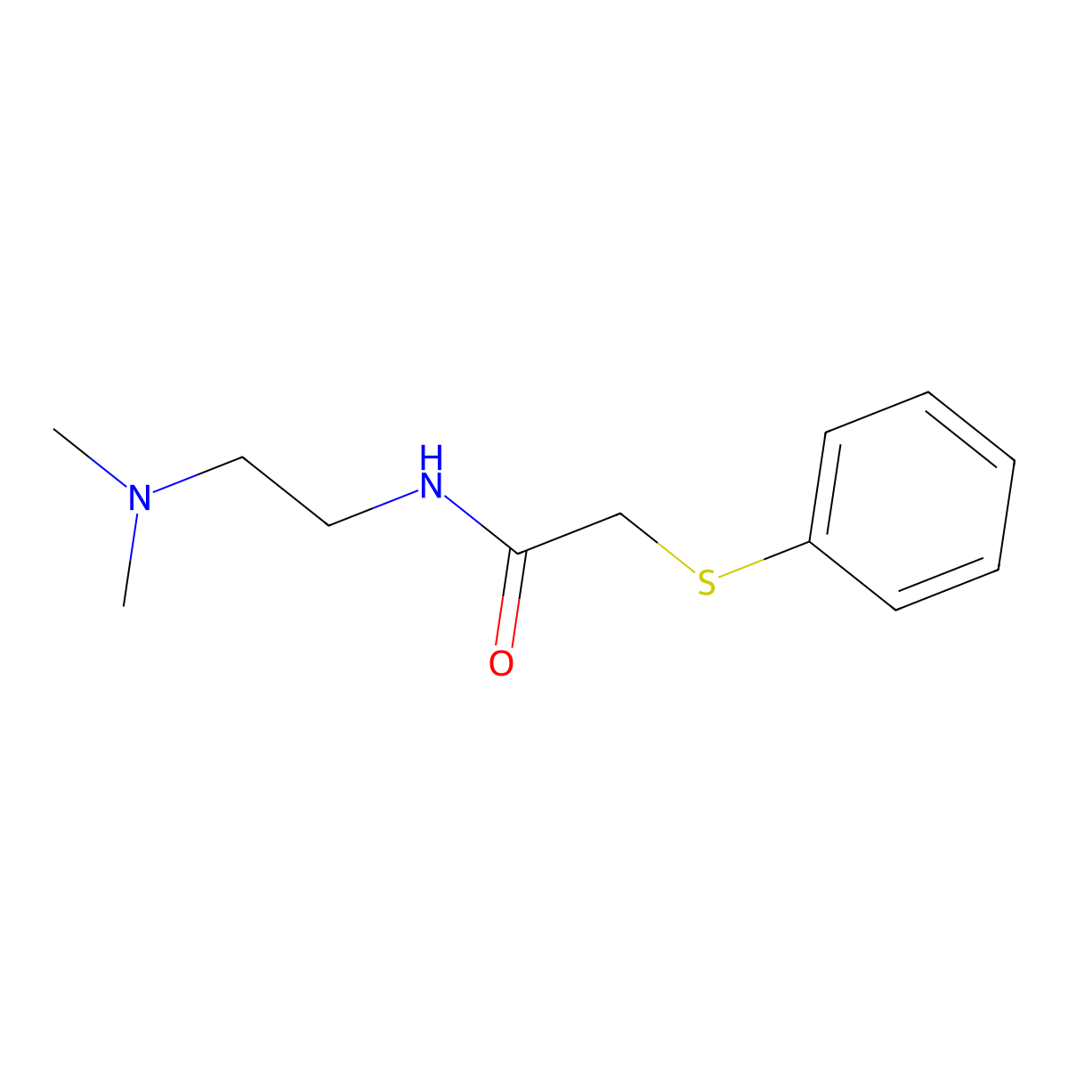 N-[2-(dimethylamino)ethyl]-2-(phenylsulfanyl)acetamide molecular structure, CAS 35859-06-4