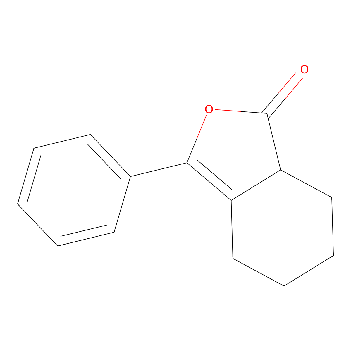 3-phenyl-5,6,7,7a-tetrahydro-2-benzofuran-1(4H)-one molecular structure, CAS 3586-85-4