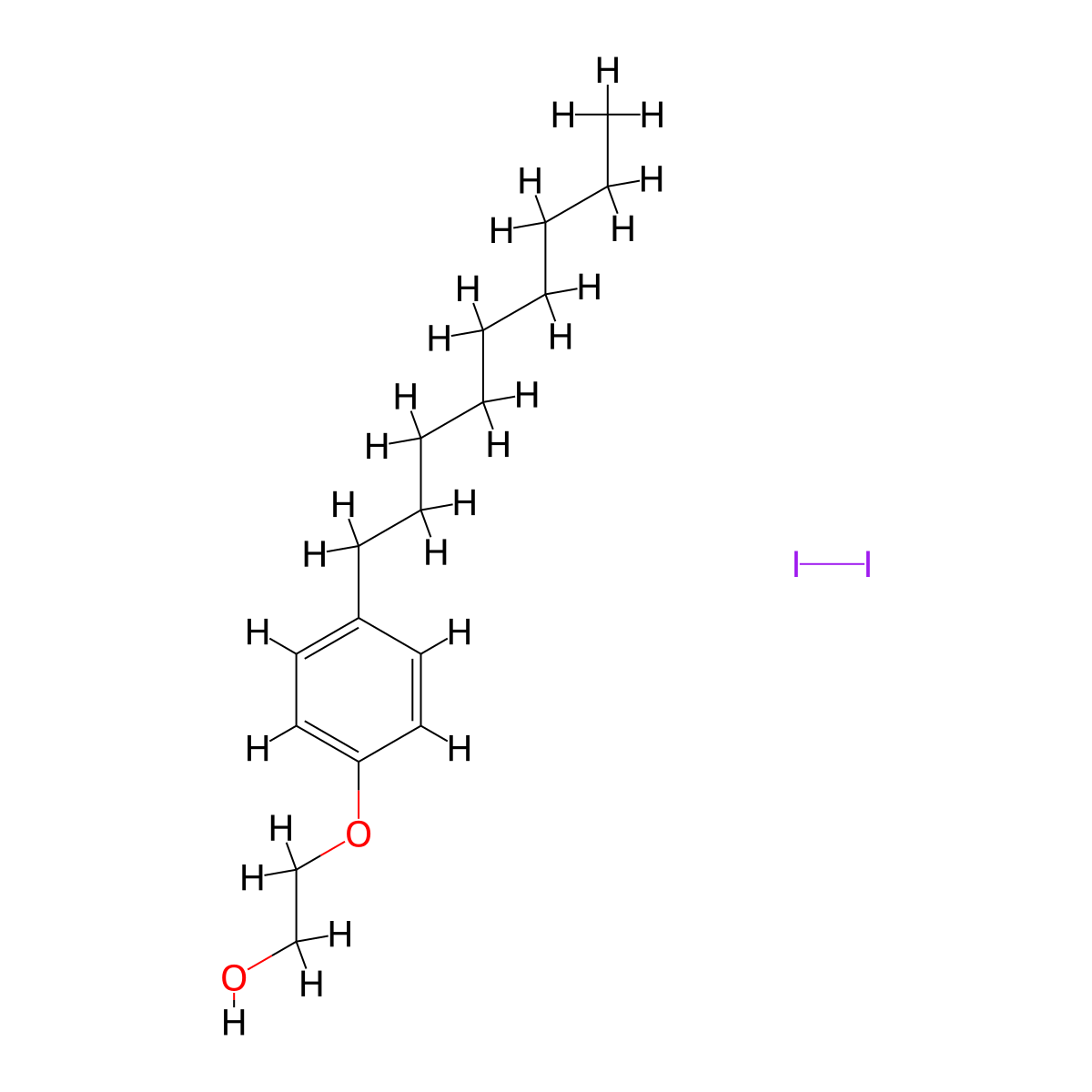 2-(4-Nonylphenoxy)ethanol-iodine (1:1) molecular structure, CAS 35860-86-7