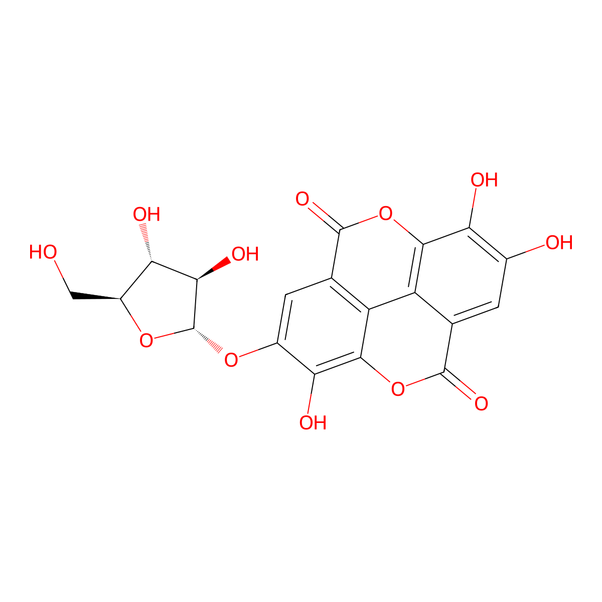 Ellagic acid 4-O-alpha-L-arabinofuranoside molecular structure, CAS 358617-39-7
