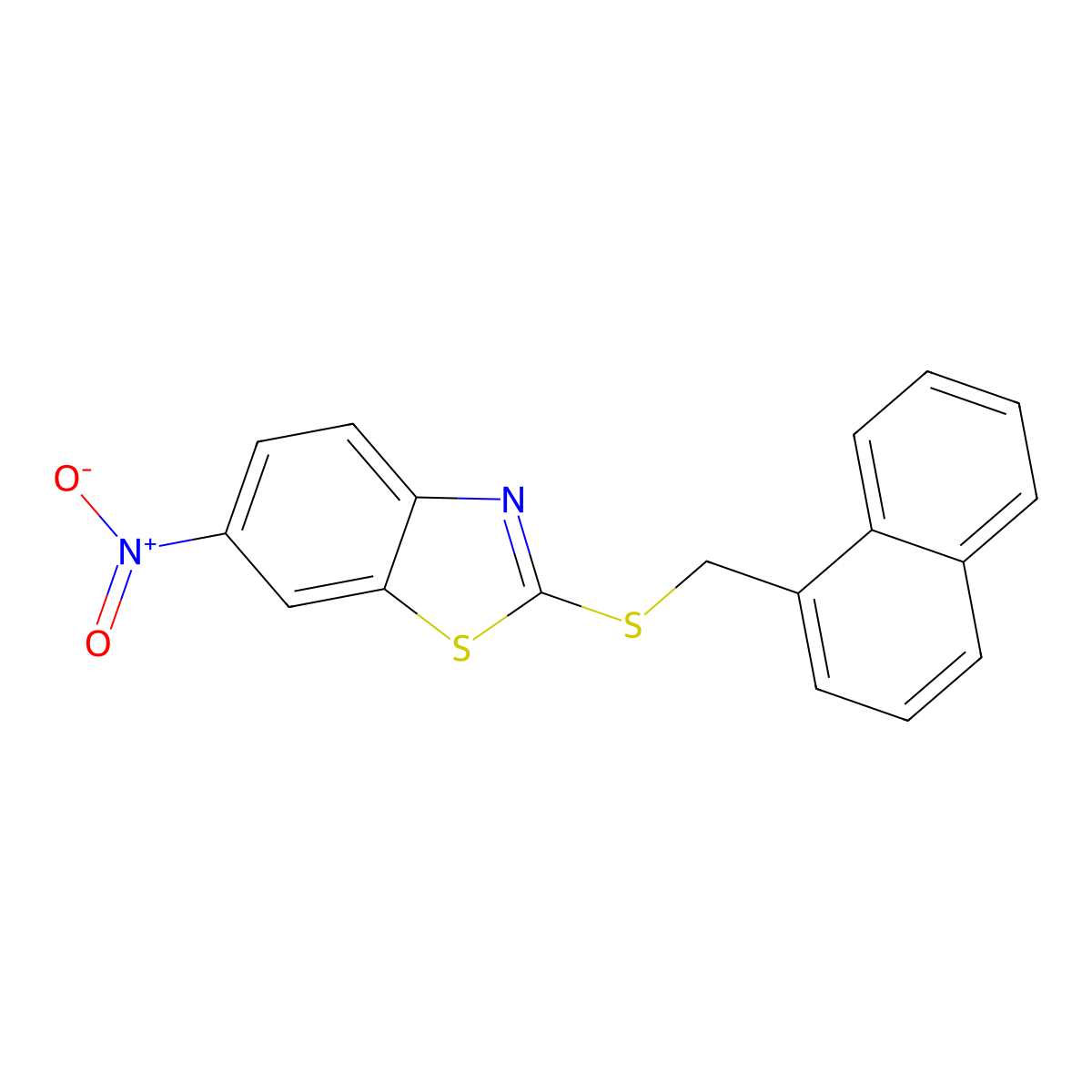 2-(Naphthalen-1-ylmethylsulfanyl)-6-nitro-1,3-benzothiazole molecular structure, CAS 358624-64-3