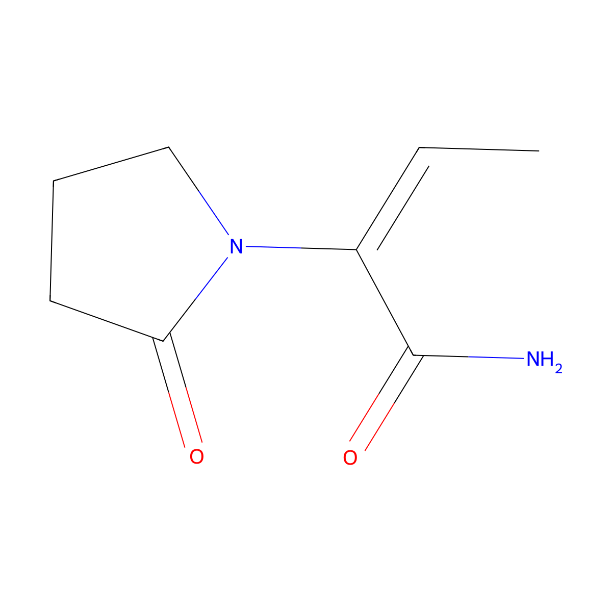 2-(2-Oxopyrrolidin-1-yl)but-2-enamide, (2Z)- molecular structure, CAS 358629-47-7