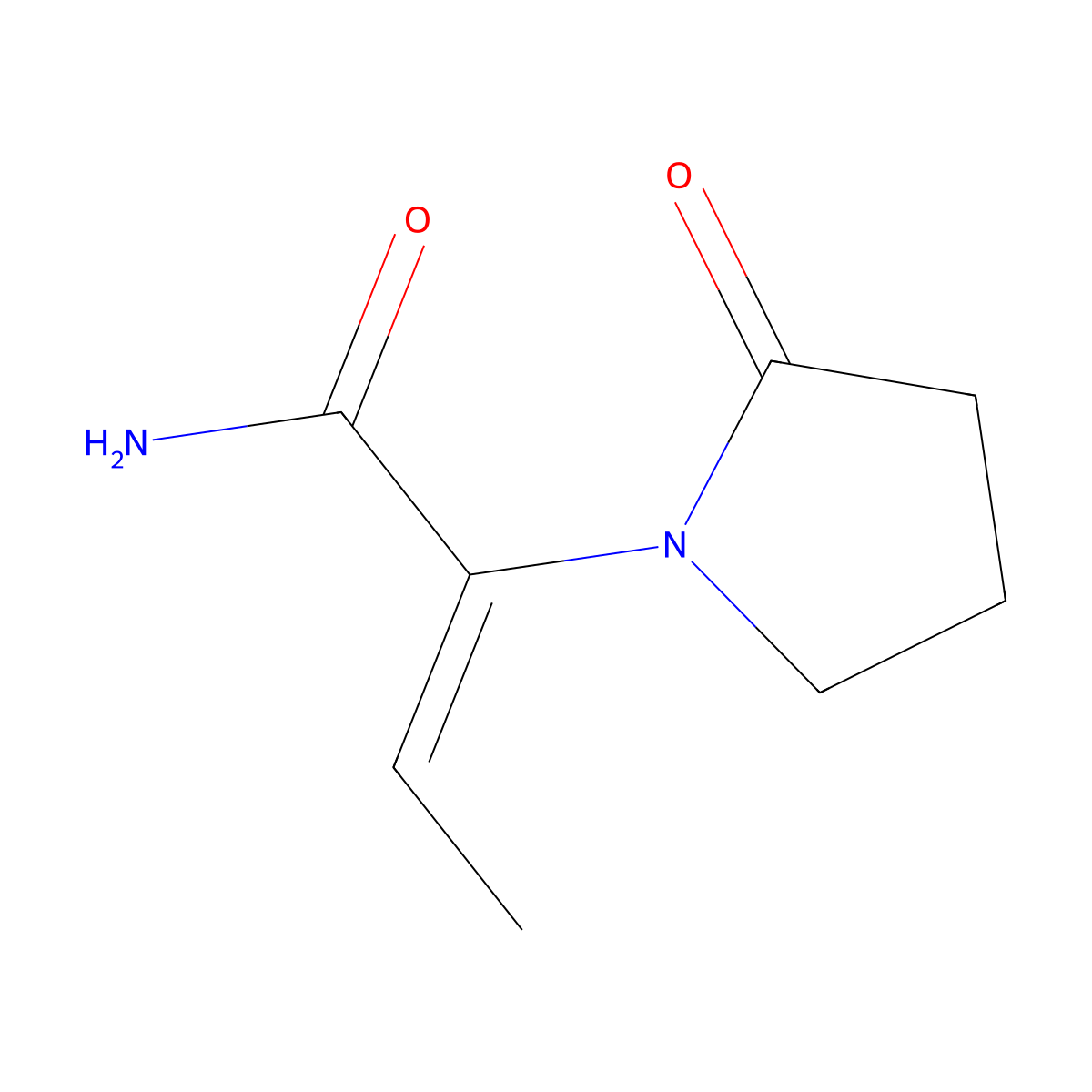 2-(2-Oxopyrrolidin-1-yl)but-2-enamide, (2Z)- molecular structure, CAS 358629-47-7