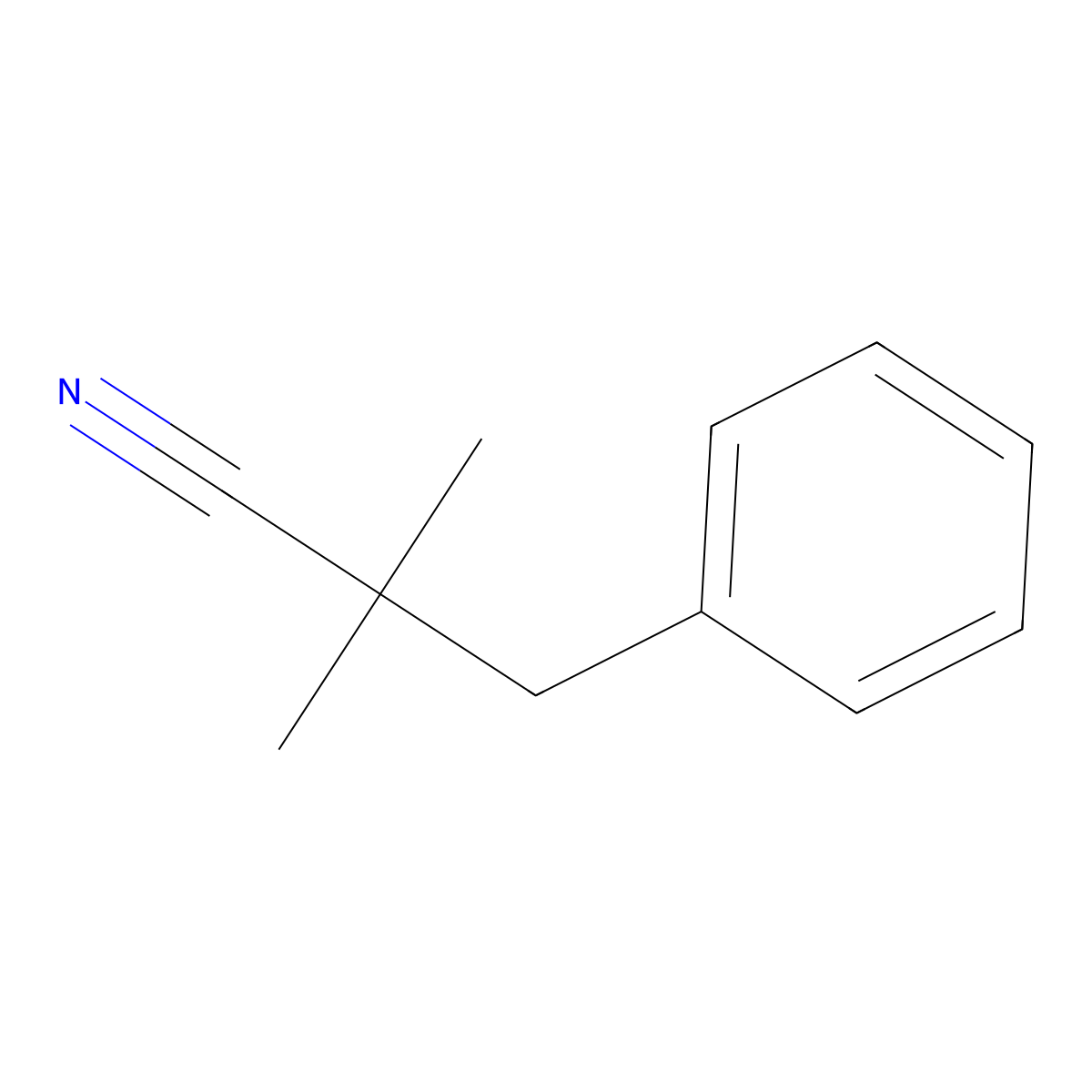 2,2-Dimethyl-3-phenylpropanenitrile molecular structure, CAS 35863-45-7