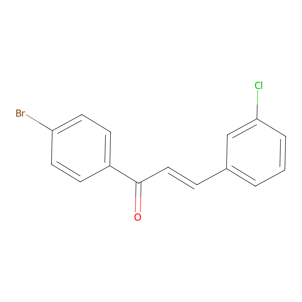 1-(4-Bromophenyl)-3-(3-chlorophenyl)prop-2-en-1-one molecular structure, CAS 358655-87-5