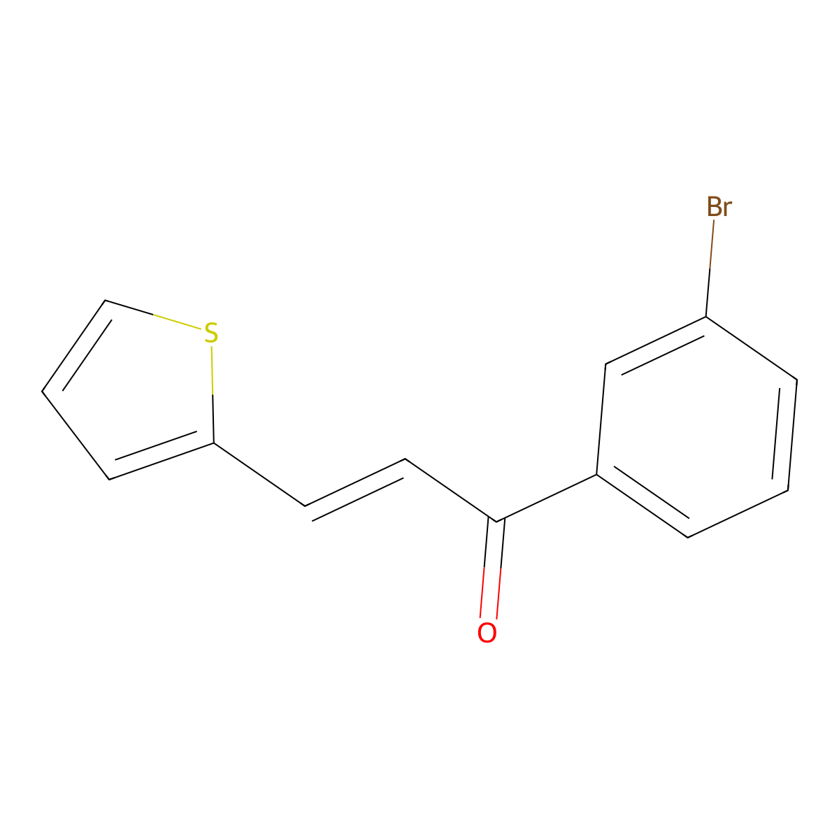 1-(3-Bromophenyl)-3-(thiophen-2-YL)prop-2-EN-1-one molecular structure, CAS 358656-23-2