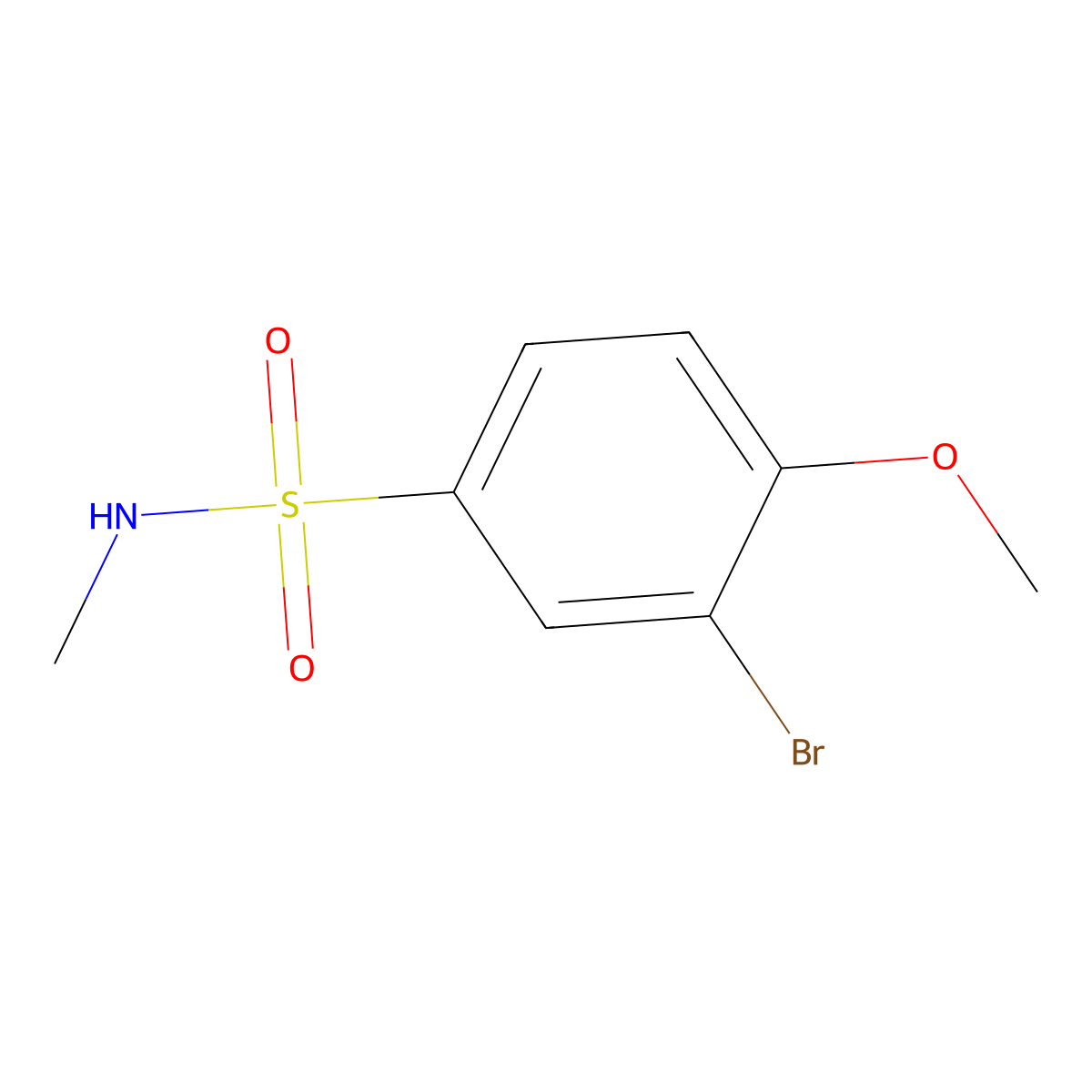 3-bromo-4-methoxy-N-methylbenzenesulfonamide molecular structure, CAS 358665-54-0