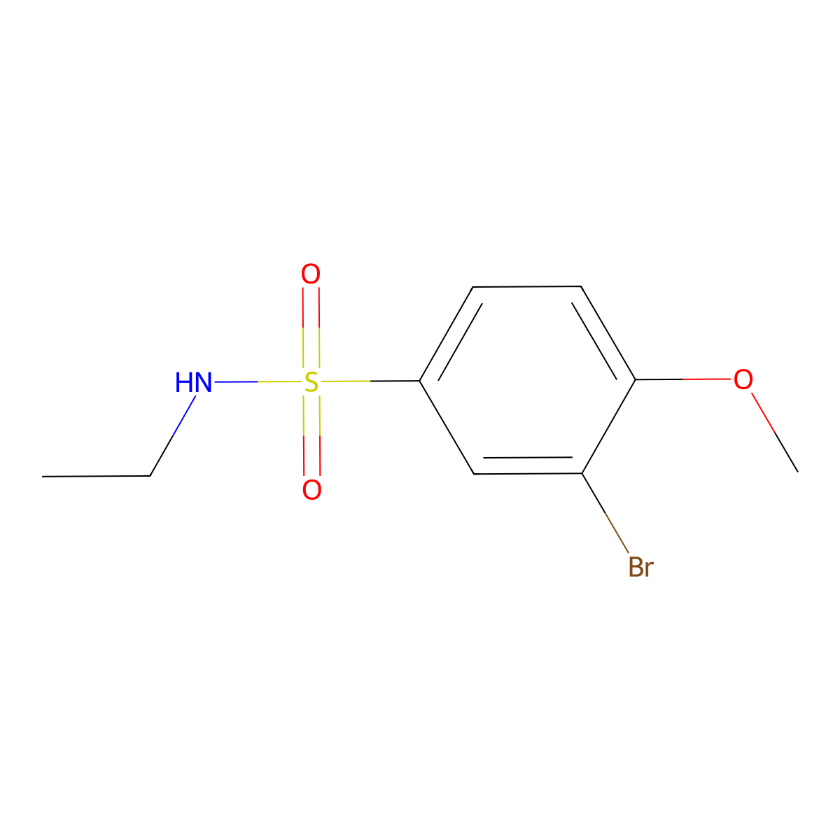 3-bromo-N-ethyl-4-methoxybenzenesulfonamide molecular structure, CAS 358665-56-2