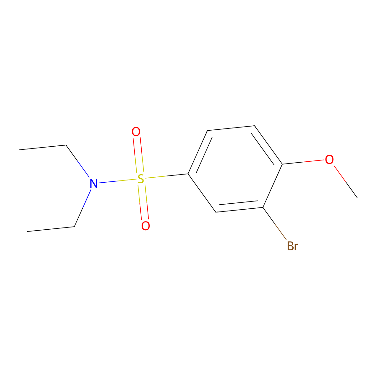 3-bromo-N,N-diethyl-4-methoxybenzenesulfonamide molecular structure, CAS 358665-68-6