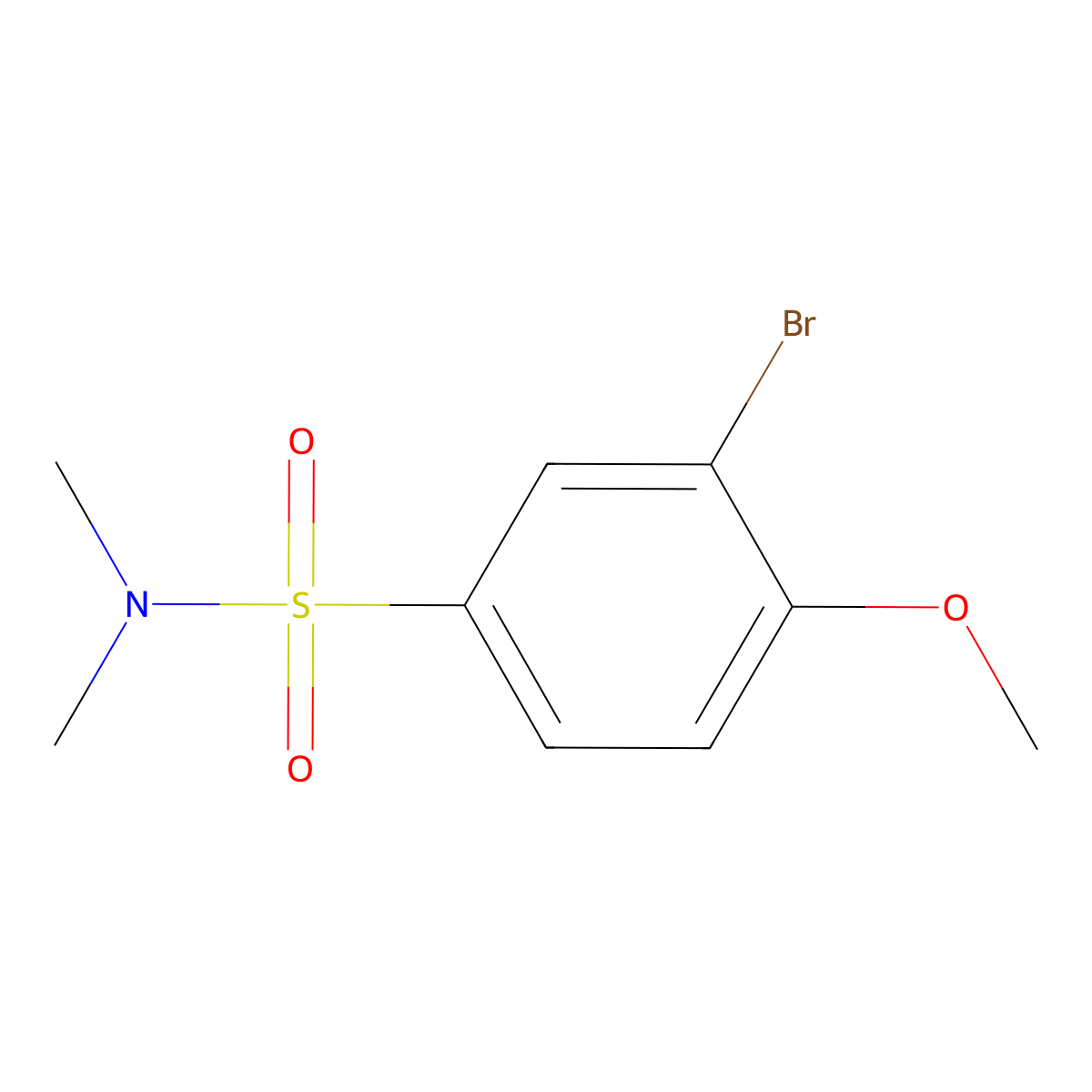 3-bromo-4-methoxy-N,N-dimethylbenzenesulfonamide molecular structure, CAS 358665-70-0