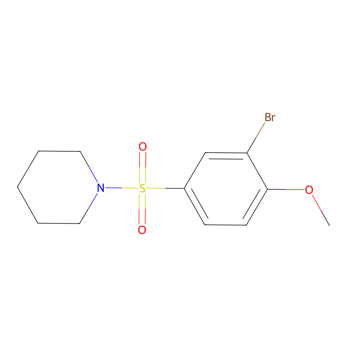 1-(3-Bromo-4-methoxyphenyl)sulfonylpiperidine molecular structure, CAS 358665-73-3