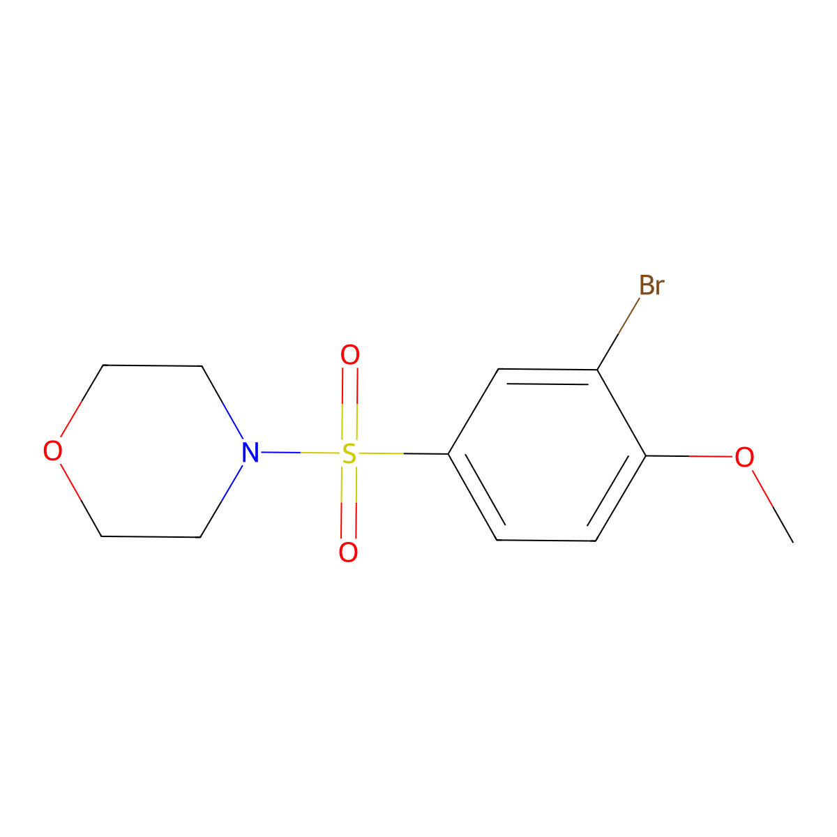 4-((3-Bromo-4-methoxyphenyl)sulfonyl)morpholine molecular structure, CAS 358665-74-4